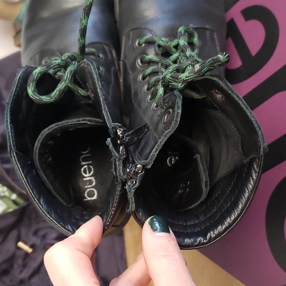 Bueno Rage Black Combat Boots, Genuine Leather, Size 39 - Picture 3 of 8